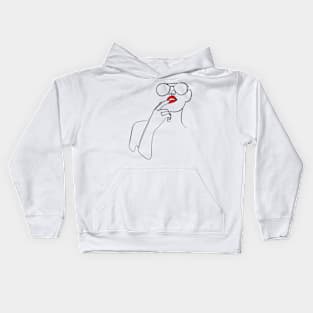 Women expression one line art Kids Hoodie